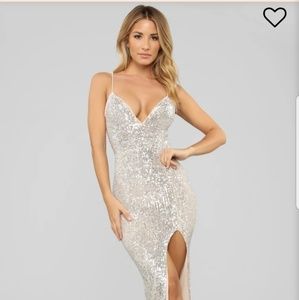 Fashion nova stars do shine silver sequin dress